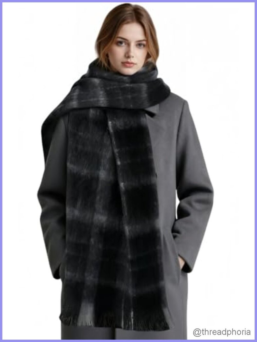 Women's Large Winter Chunky Scarf Soft Long Shawl with Tassels